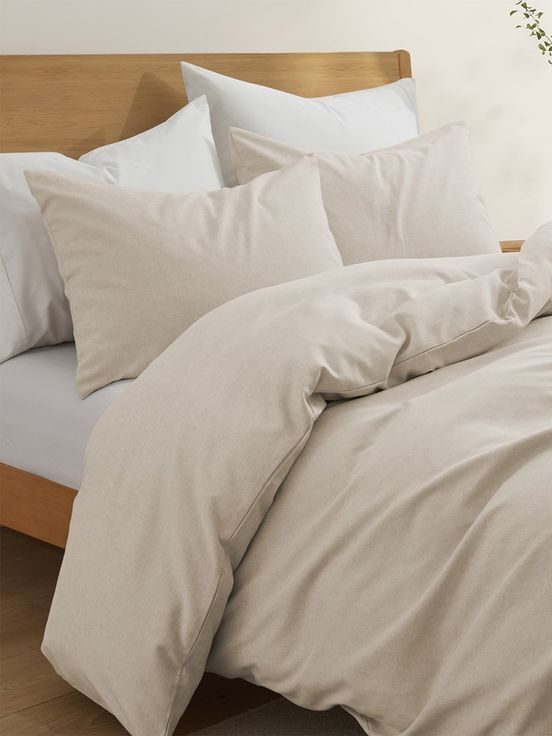 Comfortable and pleasant beige bedding