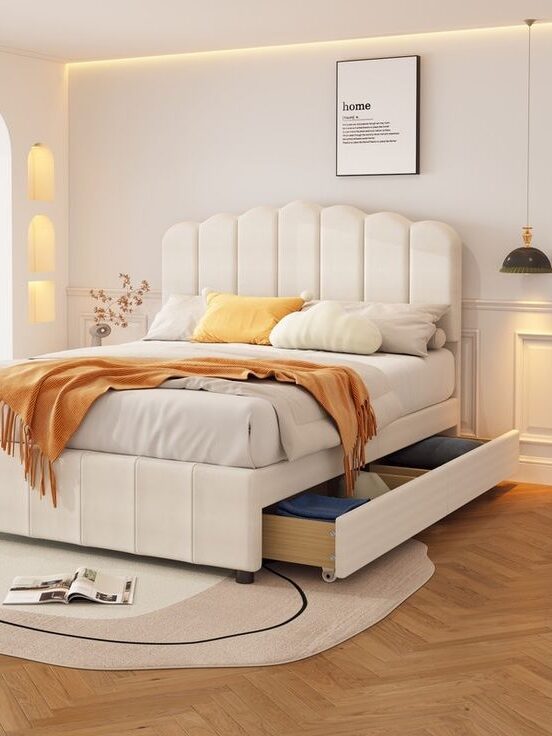 bed with storage drawers